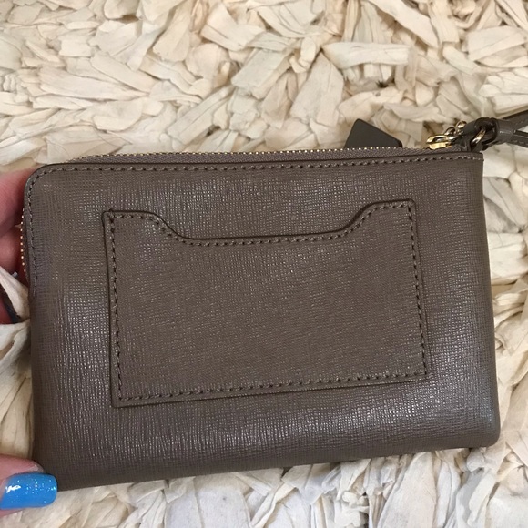 Coach corner zip cross grain leather wristlet - Picture 3 of 8